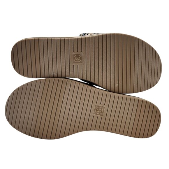 BZees Women's 8.5W Runaway Raffia Sandal Black Multi Cork Wedge Slides NIB - Picture 5 of 7